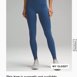 Lululemon Wunder Train 28” Pitch Blue Leggings